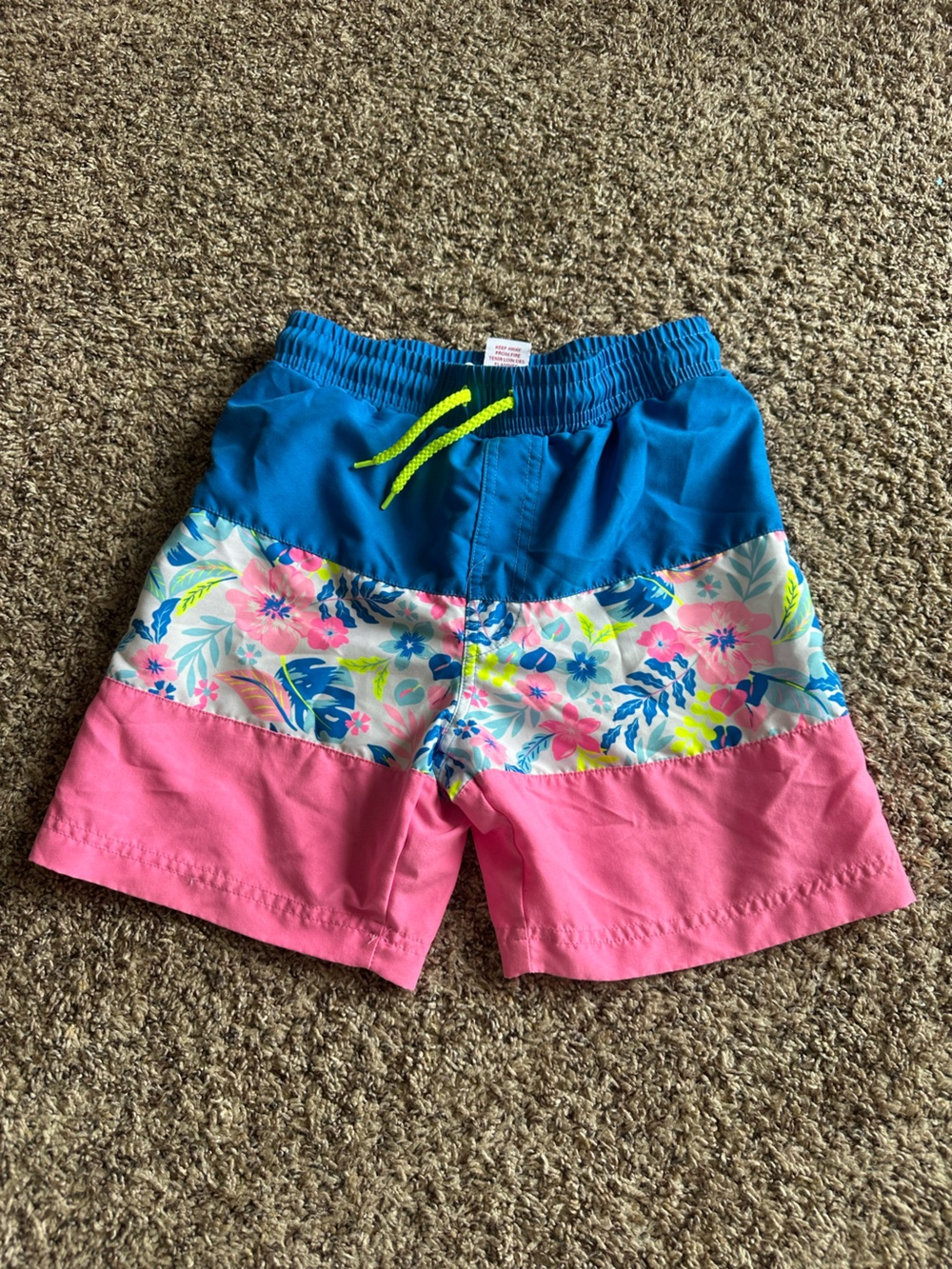 Tommy Bahama Boys Swim Trunks Size 8 Tropical Floral Colorblock Board Shorts